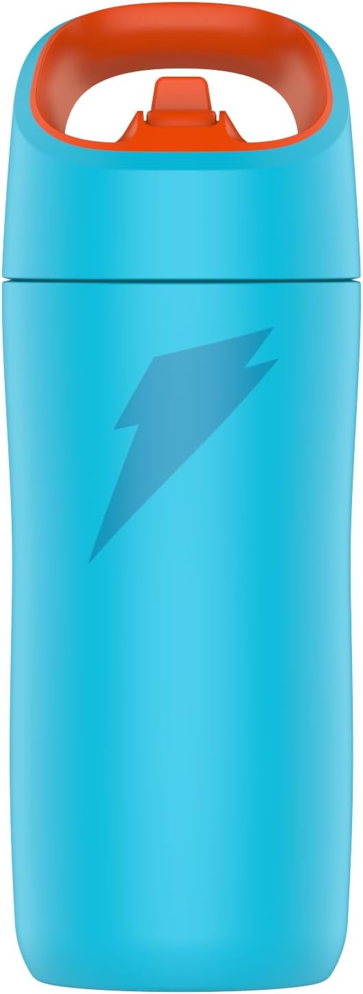 Gatorade Kids' Rookie Metal Water Bottle, 12oz, Stainless Steel Bottle, Double-Wall Insulation, Vacuum Insulated, Thermo Mug Light Blue